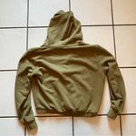 Zyia  Women’s Calmness Pocket V-neck Cropped Hoodie Sweatshirt Olive Size Large Photo 1