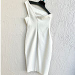 Likely  Asymmetrical Sleeve One Shoulder Bodycon Mini Dress White Women's US 4 Photo 1