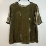 Vince Velvet Tee in Ragweed (Green/Grey) Silk Blend Short Sleeve Size Medium Photo 11