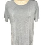 Kathy Ireland Womens Stretch Travel Silver Shirt Shimmer Blouse No Iron Size M Vintage u Photo 0
