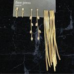 Free Press  set of 3 gold tone floral design earrings NEW Photo 0