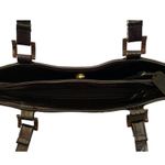 SAS Gorgeous leather metallic look handbag, hand sewn, two front zip pockets, two main compartments, one zipper compartment and one snap closure compartment, inside zip pocket, amazing condition, no flaws, measures 11x8x2 inches Photo 7