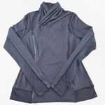 Lululemon Gray Microstripe Scuba Funnel Neck Asymmetrical Zip Wrap Jacket Size 6 Photo 1