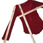 Y2K Rinascimento Babydoll Knit Top M Italian Ruffled Lace Trim Burgundy Red Bows Size M Photo 7