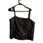 R & M Richards Black and Gold Crop Tank Top Photo 2