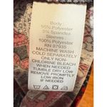 Susan Graver Womens Black Paisley Print V Neck 3/4 Sleeve Top Medium Blouse Work Photo 8