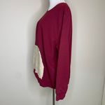 Hanes Burgundy Tan Denim Kangaroo Pocket Crewneck Sweatshirt Sz 2X Photo 3