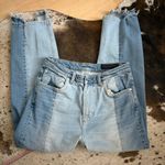 ALL SAINTS Kim Two Tone Asymmetric Hem Jeans in Mid Indigo Size 27 Photo 2