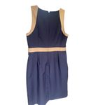 JCrew Suiting Color Block 100% Wool Sleeveless Sheath Dress Blue / Beige 12 Photo 1