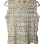 Vintage Pariseanne knitwear lace cream tank top Sz M based on PTP 18" Size M Photo 0