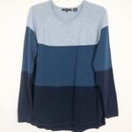 Jean Pierre 100% Cotton Color Block Sweater Size Large Blue Photo 0