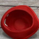 Vintage Jelleff's Red Straw Hat Womens Bow Accent Summer‎ Fashion Photo 3