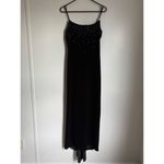 90s Vintage Maurices Sz 9/10 Womens Long Black Velvet Rhinestone Maxi Dress Prom Photo 3