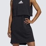 Adidas black dress NWT 3 stripe Game & Go sleeveless side pockets xs GG Photo 0