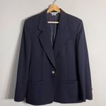 Vintage Austin Reed Wool Blazer Jacket Women's 12 Blue Formal Career Interview Photo 0