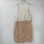 American Eagle  Linen Blend Micro Floral Sundress Sz Medium Cream Cottage Halter Photo 13