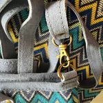 RAJ Blue Suede Straps Woven Shoulder Bag Crossbody Strap Buckle Closure NEW Photo 9