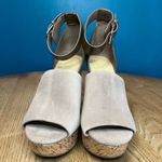 Marc Fisher  Hadeya Cork Wedge Suede Platform Sandal Tan Women’s Size 8.5 Photo 4