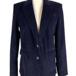 Babaton Aritzia Taylor Corduroy Royal Navy Single Breasted Front Blazer Size 6 Photo 0