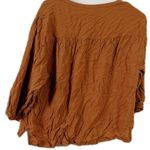 Ecote ‎ Cinnamon Brown Relaxed Ruffled Blouse Photo 1