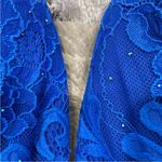 La Femme 28355 Electric Blue Trumpet Prom Dress Gown Size 6 Photo 6