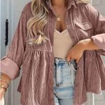 SheIn Pink Front Button Long Sleeve Photo 0