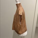 She & Sky New With Tags Mystic Gold Metallic Short Sleeve Sweater Sz S Photo 3