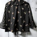 Design Lab by Lord & Taylor Flower and Stripe Print Size M Black Size M Photo 1