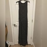 Studio M Black and White Striped Sleeveless Maxi Dress Photo 6