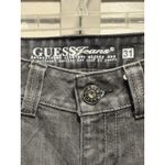 Guess  Daredevil Boot Black Denim‎ Jeans Rhinestones Logo Zip Size 31 Low Rise Photo 2