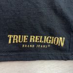 True Religion Brand Jeans L Large T-Shirt Black Golden Logo Cotton Blend Lounge Photo 2