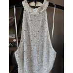 Retrofête  Olivia Sequin Halter Midi Dress White Womens Size Medium Photo 6