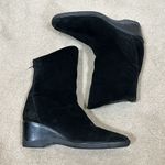 Aquatalia Suede Back Zip Wedge Short Boots Size 10 Photo 2