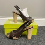 Gianni Bini  Brown Espadrille Heels Slingback Womens Size 6 Platform Photo 0