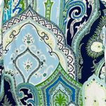 J. McLaughlin XS Blue Green White Paisley Print Shelf Bra Spaghetti Strap Dress Photo 2