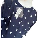 NY&C NWT small navy blue with polka dots button down front bow detail​​​​ Photo 6