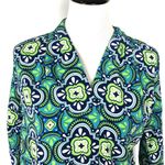 All For Color Womens Belted Tunic Top  Size S Green Geometric Print Floral NEW‎ Photo 6