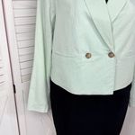 Cato Linen Double Breasted Crop Blazer Mint Green Large Photo 6