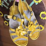 Josef Seibel Leather Strap Sandal Heel European Laganlook Flower Mustard Comfort Yellow Size 6.5 Photo 7
