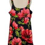 Lane Bryant Black & Red Floral Pleated Sun Dress Photo 5