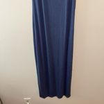Summersalt ‎ NWT Poplin Ribbed Tie Shoulder Blue Maxi Dress Size Large Photo 2
