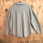 American Eagle Tan Henley Sweatshirt Oversized Sz XS Photo 3