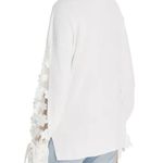 French Connection White Caballo Floral Lace Sheer Sleeve Sweater Pullover New M Photo 8