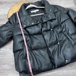 Sebby Black faux‎ leather puffer jacket Photo 5