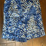 Tibi Abstract Blue 100% Silk Luxe Modern Sz 0 Pencil Ruffle Detail Women's Skirt Photo 2