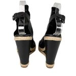 Balenciaga  Paris 37 Glove Wedge Sandals Black Leather 5" Heels Photo 9