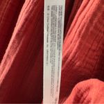 Free People  100% Cotton Terracotta Mini Dress gauze fabric keyhole tie ruffle S Photo 11