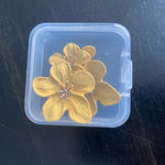 1 Pair Yellow Double‎ Layer Flower Stud Earrings Photo 6