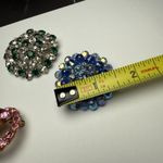 Colorful Rhinestone Brooch Pin Lot Of 3 Vintage Photo 13