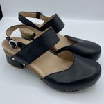 Dansko  Mary Jane Clog Sandals Malin Closed Toe Full Grain Leather Size 40 Black Photo 0